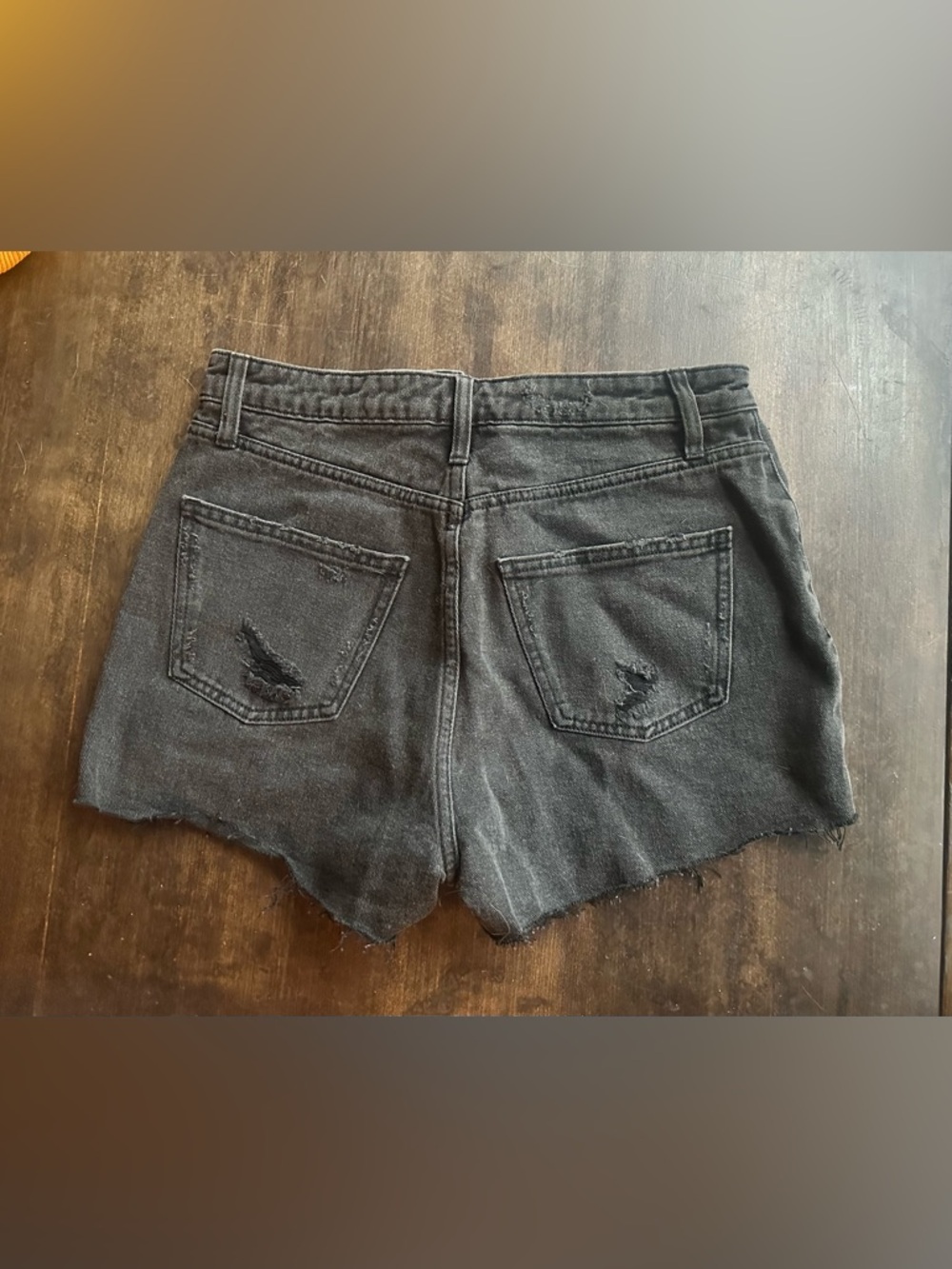 Black cotton denim Distressed Shorts size 6 medium